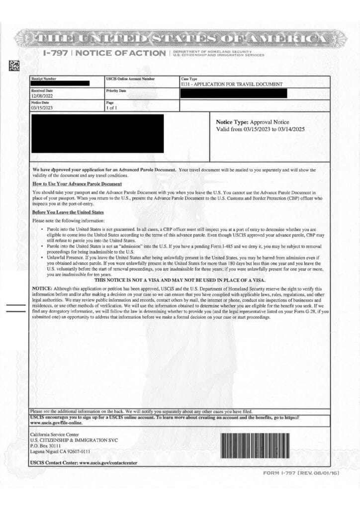 1131 - Application for Travel Document | The American Legal Center